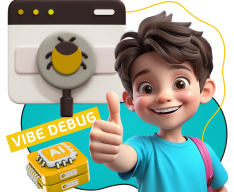 Тестирование & Vibe Debug. Охотники за багами - КИБЕРшкола программирования для детей, компьютерные курсы для школьников, начинающих и подростков - KIBERone г. Усады