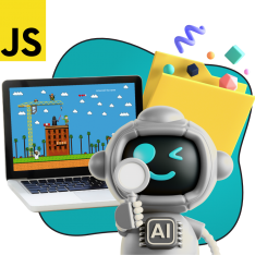 Язык программирования JavaScript + AI. Проектное обучение + геймификация + AI-помощники - КИБЕРшкола программирования для детей, компьютерные курсы для школьников, начинающих и подростков - KIBERone г. Усады